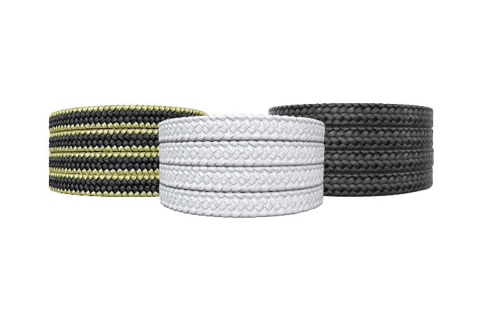 Braided pump packing wrapped around a rotating shaft inside a stuffing box to control leakage